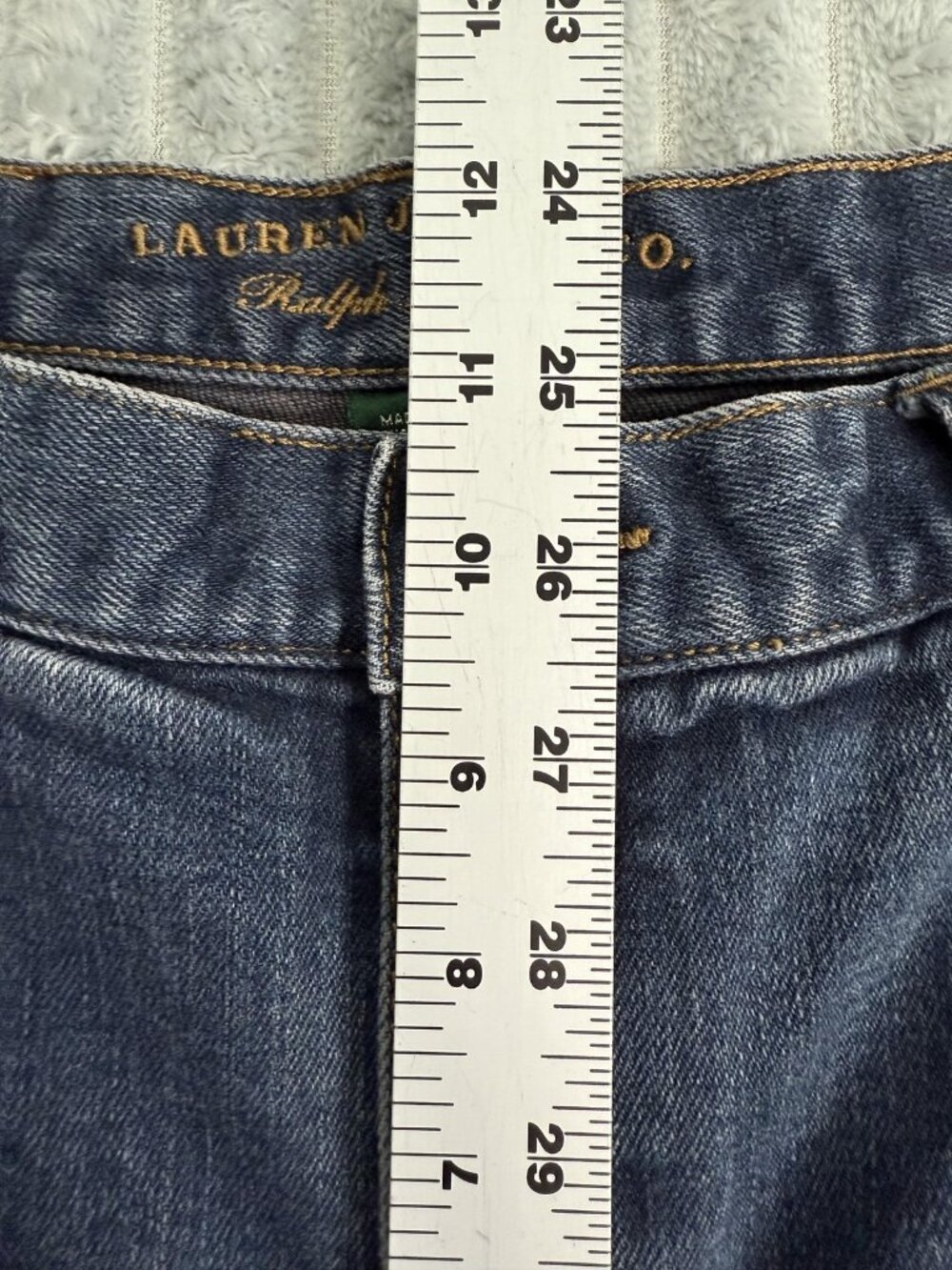 VTG Lauren Jeans Co Y2K Ralph Lauren Bootcut Jeans Womens 10 Blue Stretch Denim - Picture 7 of 9